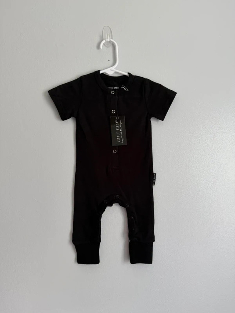 Little Bipsy Collection Black Short Sleeve Romper 0-3M NWT